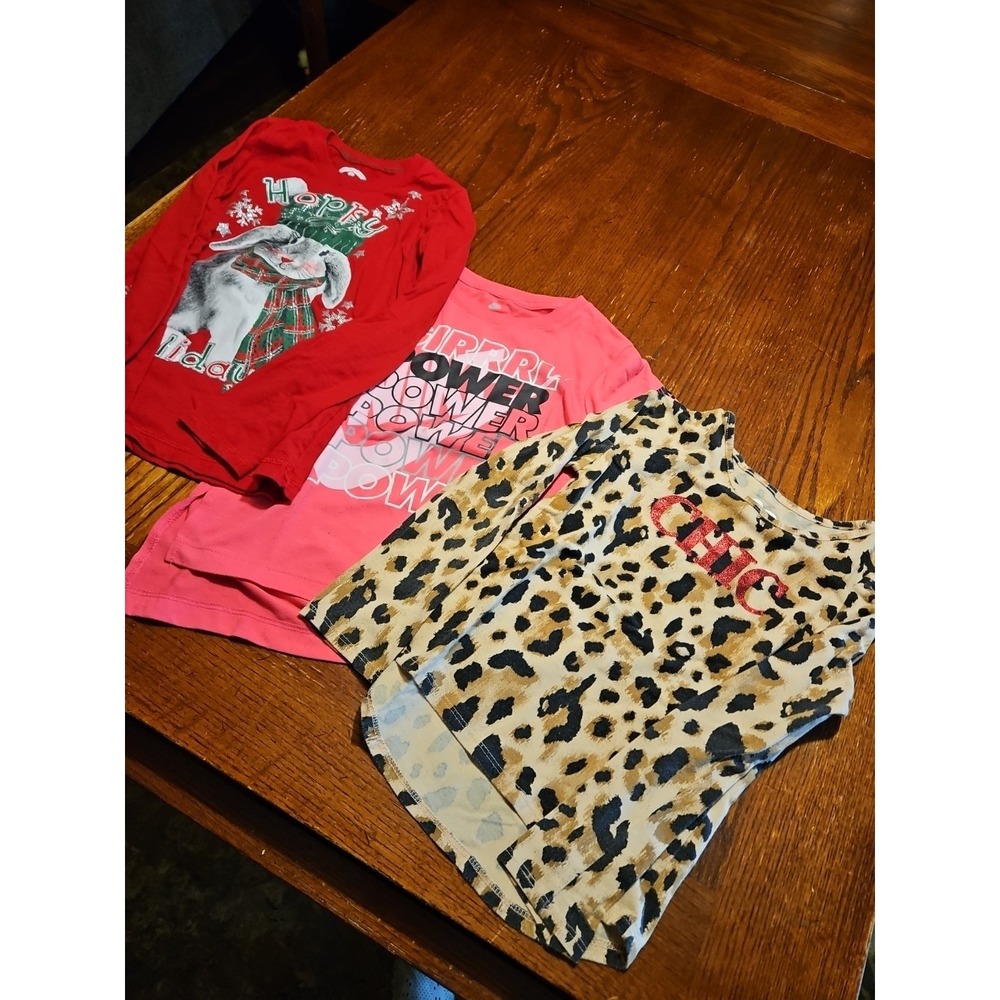 Youth‎ Girl Size 6 Tshirts Holiday Nike & 365 Kids 3pc bundle (A845)